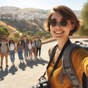 Profesor de inglés yéndose de viaje